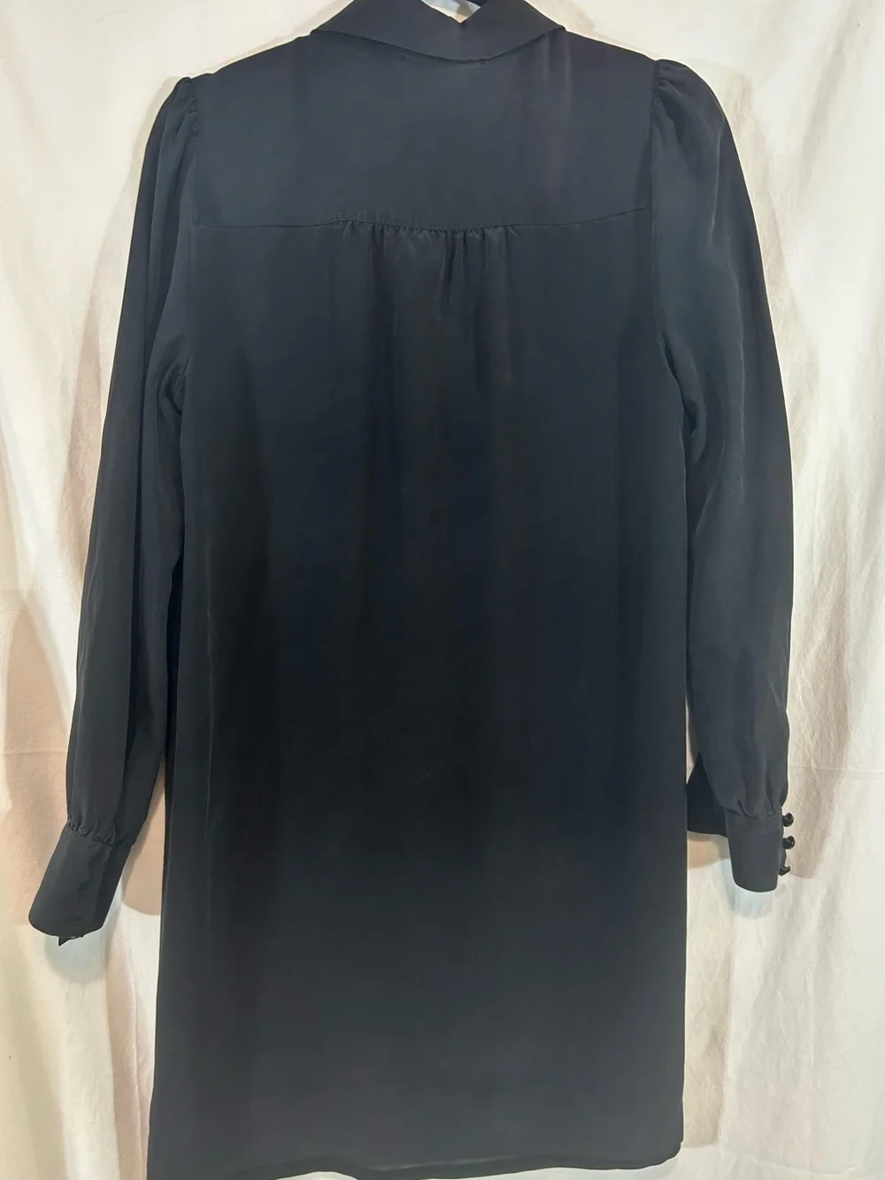 Kate Spade New York Black 100% Silk Shirtdress Long Sleeve Size 8 ♠️